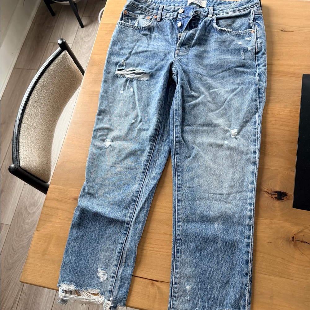 We the Free Distressed Blue Jeans